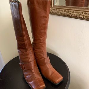 Camel Colored Leather Upper Boot